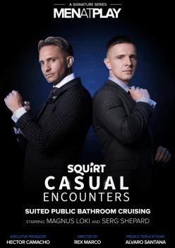 Suited Public Bathroom Cruising - Serg Shepard and Magnus Loki